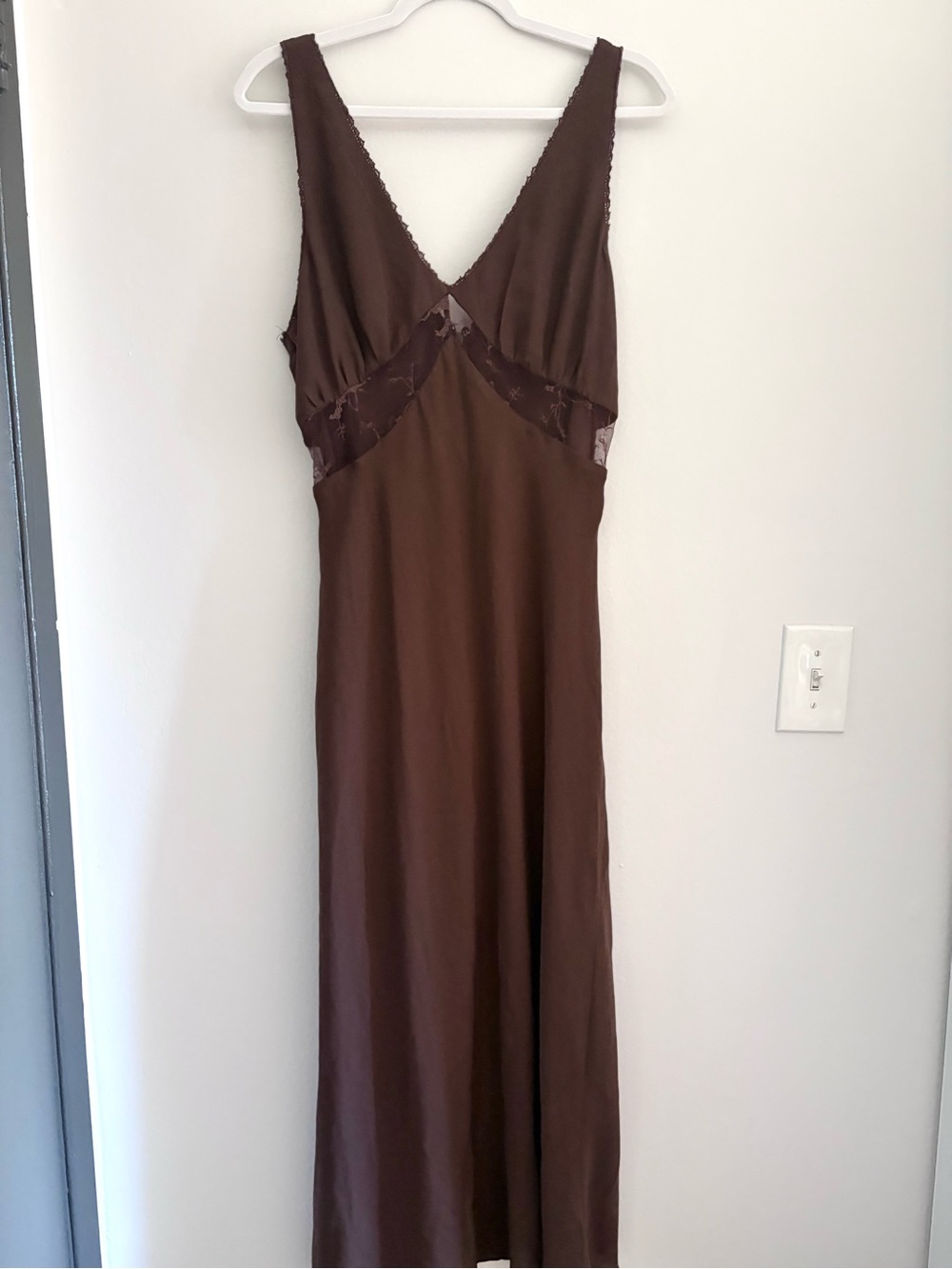 Wild Fable Brown Lace Detail Maxi Dress